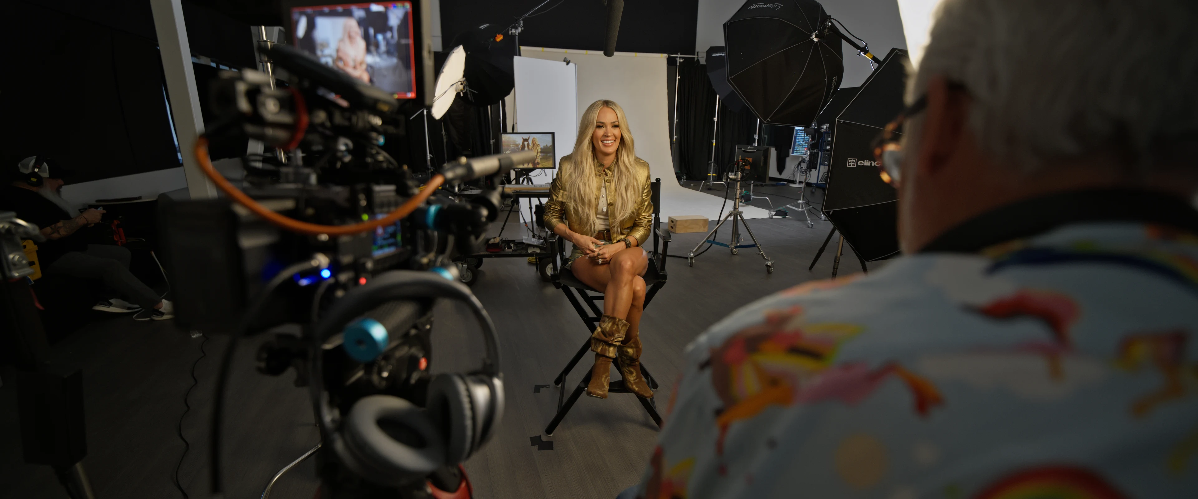 Carrie Underwood Allegiant commercial behind-the-scenes frame