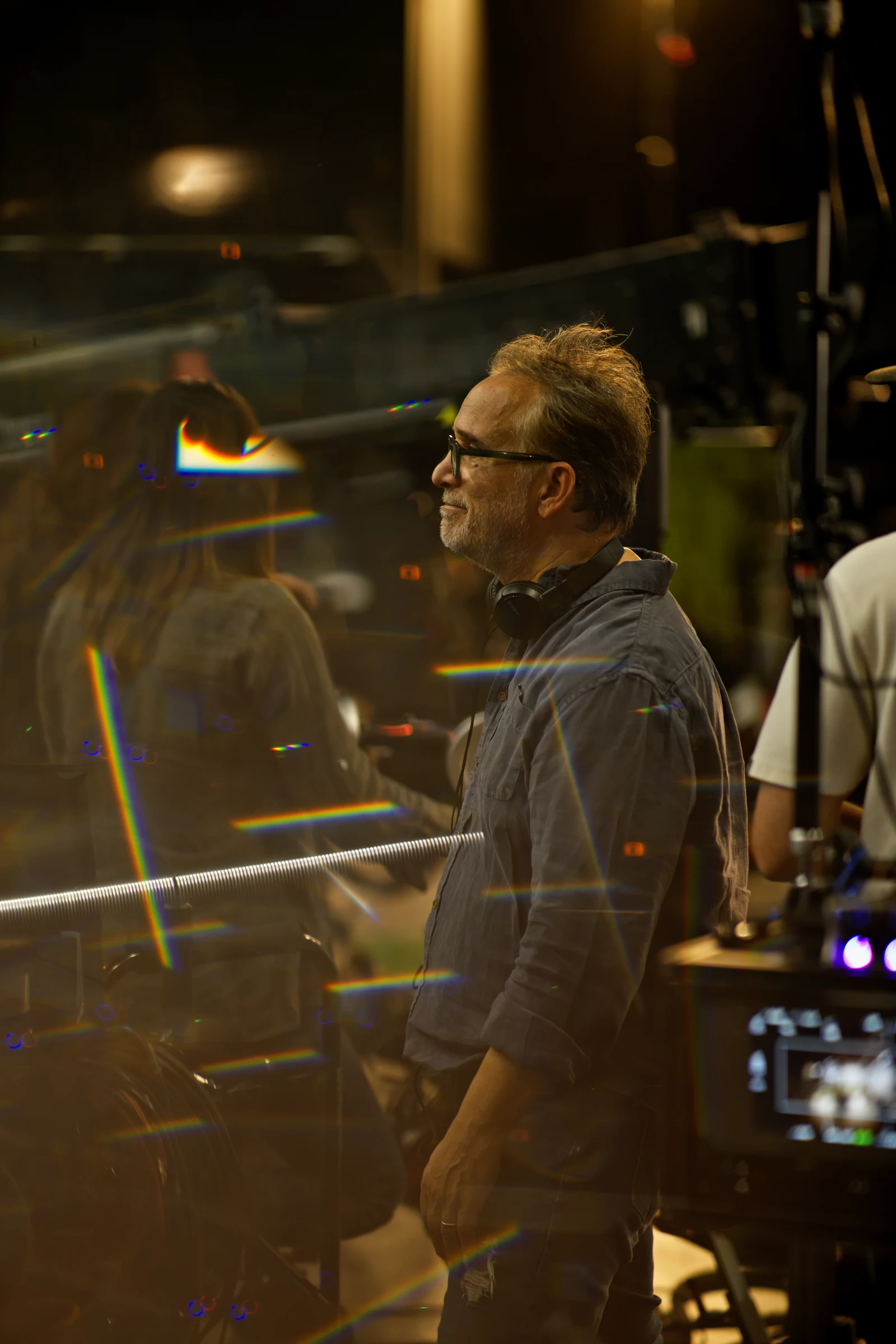Frank Todaro smiling between takes